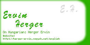 ervin herger business card